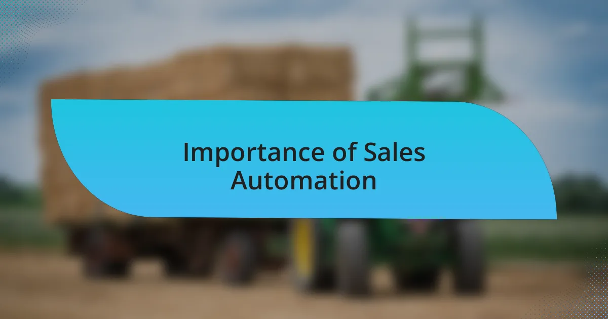 Importance of Sales Automation
